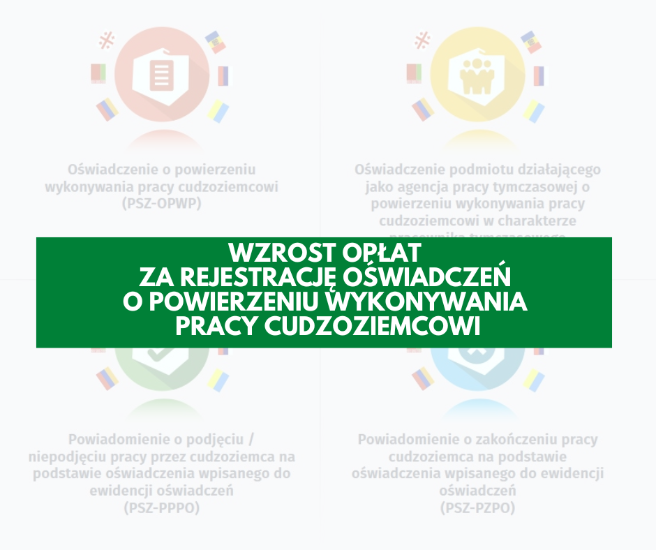 oświadczenia - wzrost opłaty za rejestrację