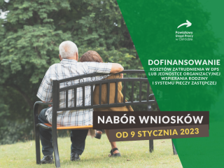 Zdjęcie artykułu ROZPOCZĄŁ SIĘ NABÓR WNIOSKÓW O DOFINANSOWANIE KOSZTÓW ZATRUDNIENIA W DPS LUB JEDNOSTCE ORGANIZACYJNEJ WSPIERANIA RODZINY I SYSTEMU PIECZY ZASTĘPCZEJ
